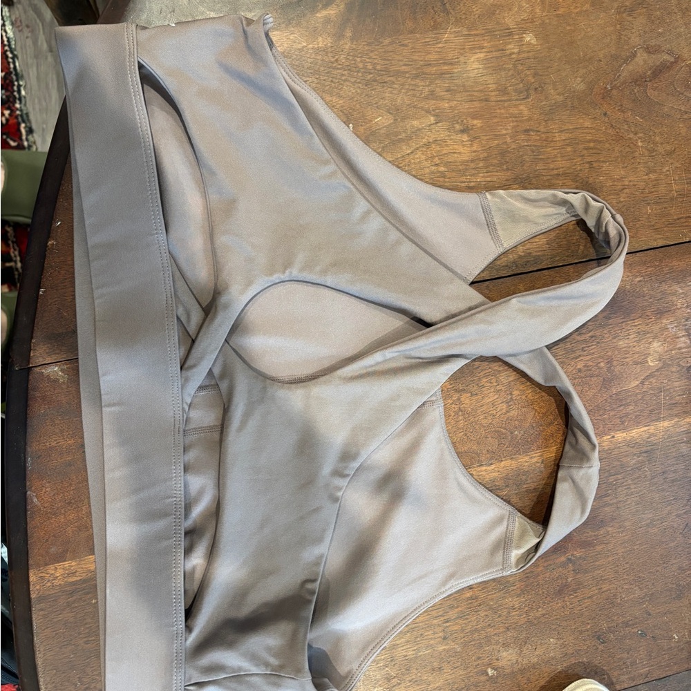 Fabletics Taupe Seamless Racerback Sports Bra - Picture 2 of 4
